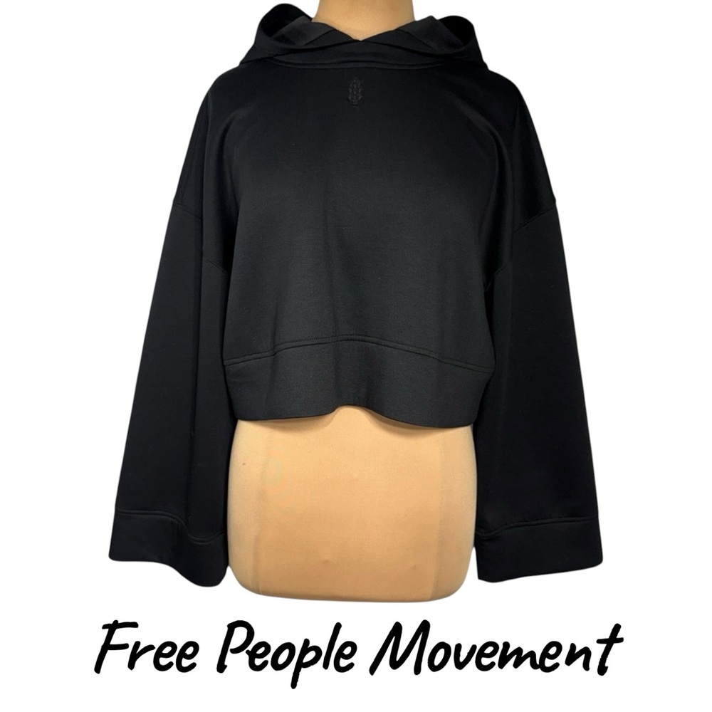 FP Movement Playing Games Hoodie - Cropped Athletic Pullover Black Oversized Med - Picture 2 of 10